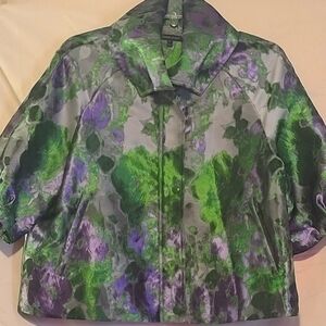 Samuel Dong Jacket Green/Purple 3/4 Sleeves XL